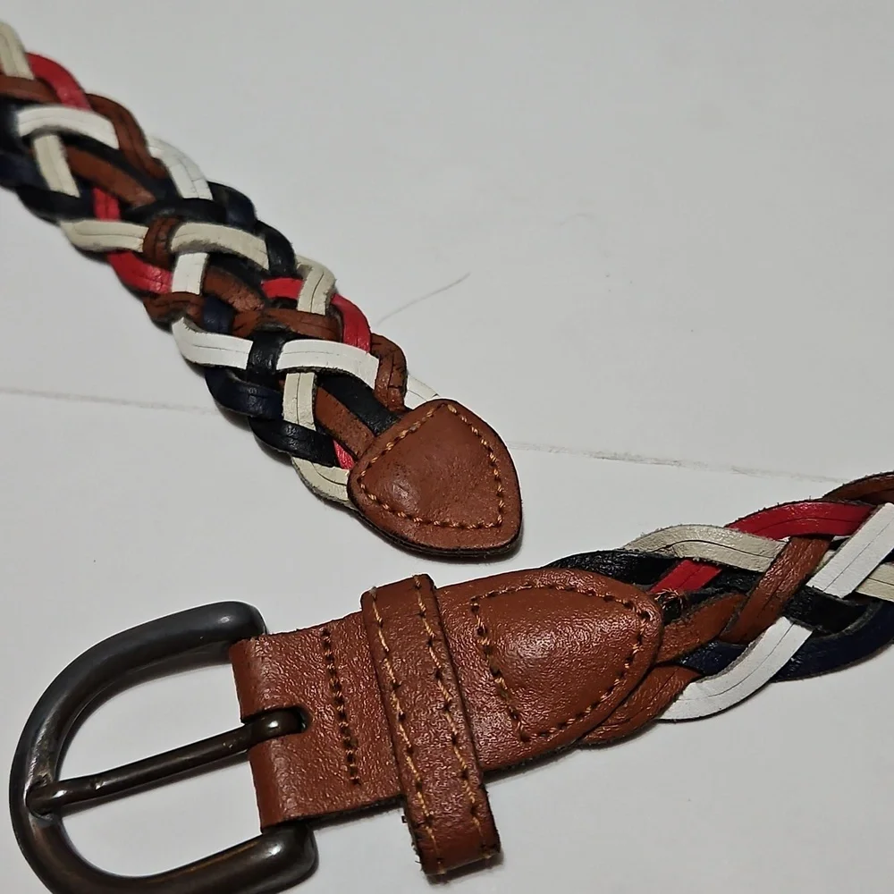 Argentina Capezio Vintage Leather Braided Twist Multi Color Belt Size S/M #1054